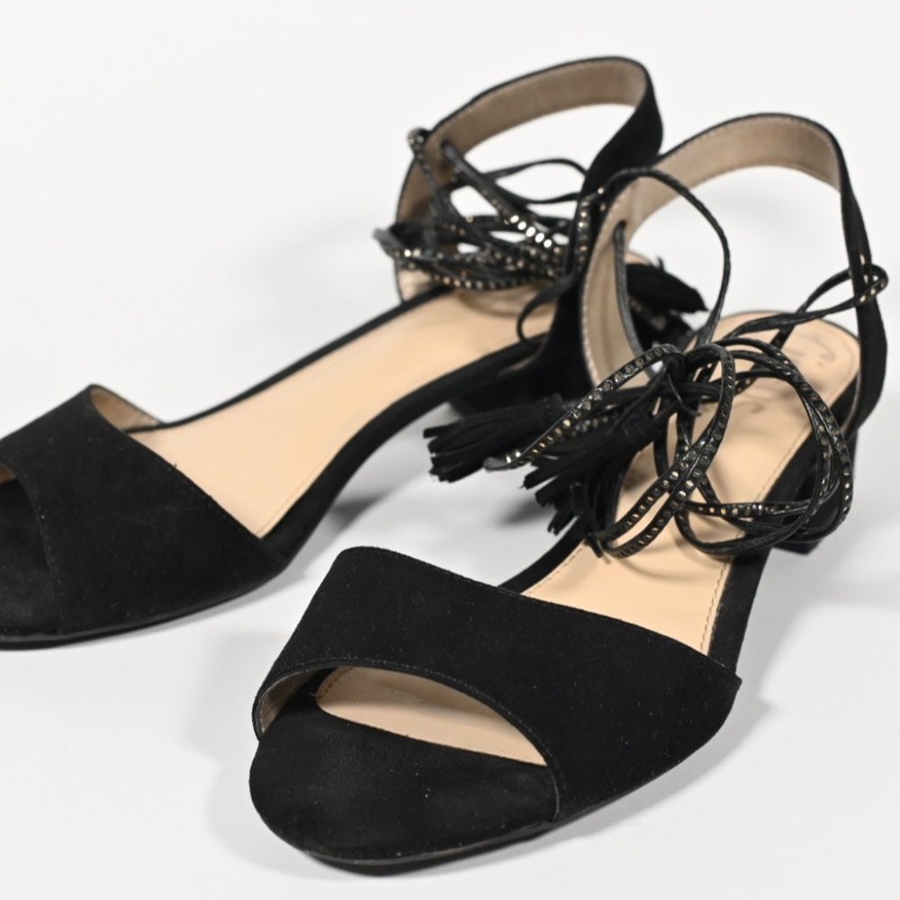 Circus By Sam Edelman Black Suede Isabel Ankle Tie